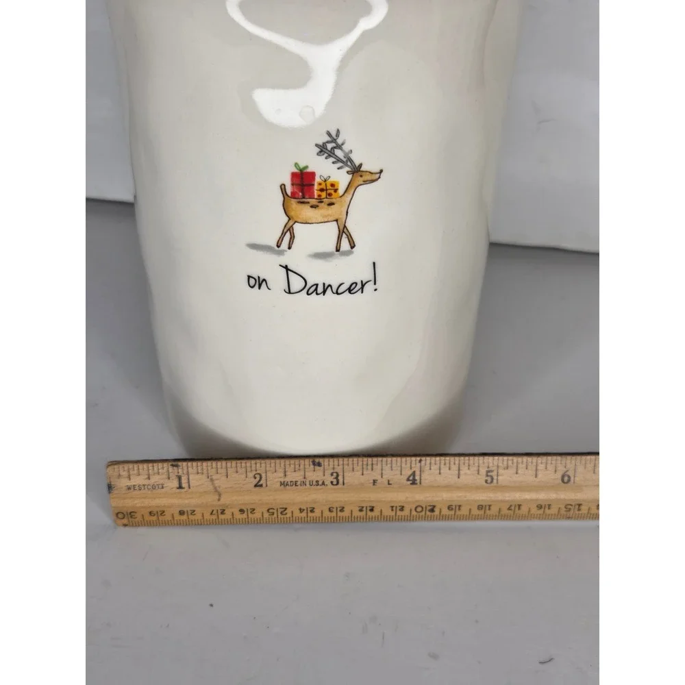 Rae Dunn Christmas Reindeer On Dancer Ceramic Canister Cookie Jar HTF 2017